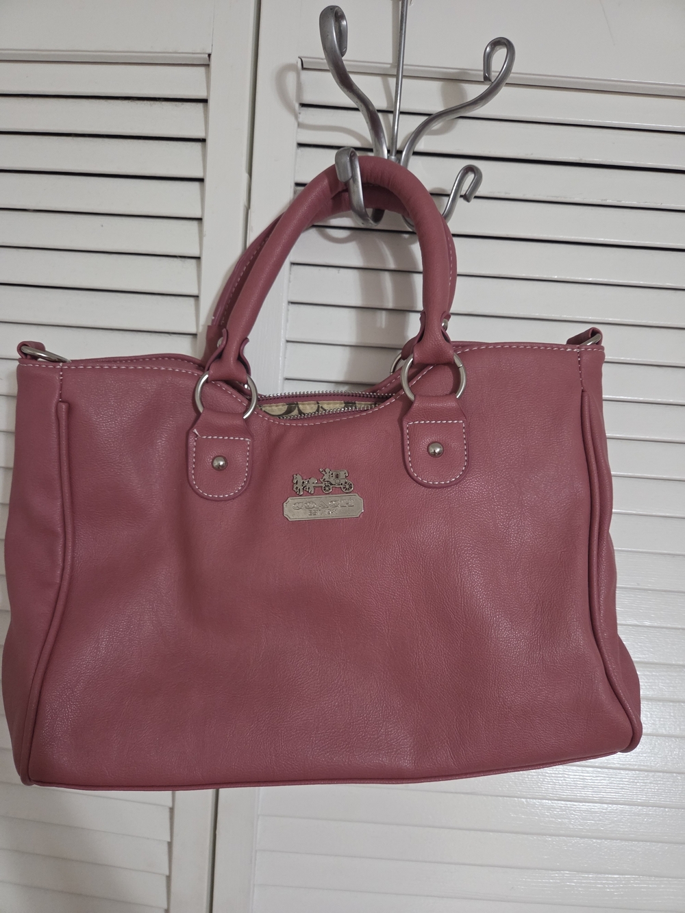 Women's Coach Rose Handbag with Top Handles